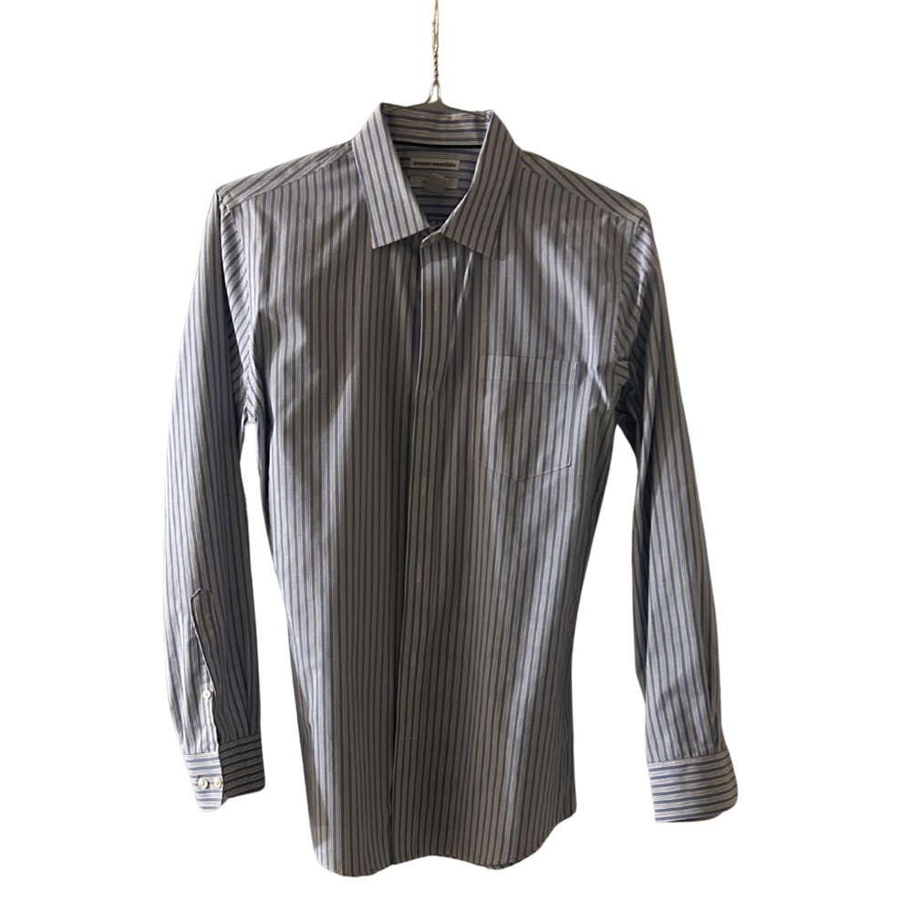 Amazon Essentials Men's Light Blue Striped Dress Shirt